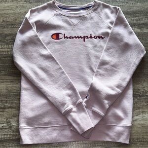 Pink champion crewneck sweatshirt size small